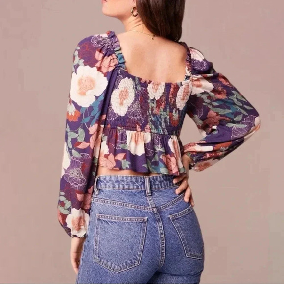 B.O.G. Collective Band of the Free Floriane Floral Long Sleeve Crop Blouse - Picture 5 of 13